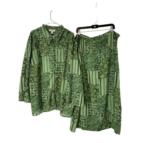 Judith Hart Dresses & Skirts - Women’s Judith Hart 2 Piece Skirt Set Green Size 22W 5467 Asian Theme Wrap